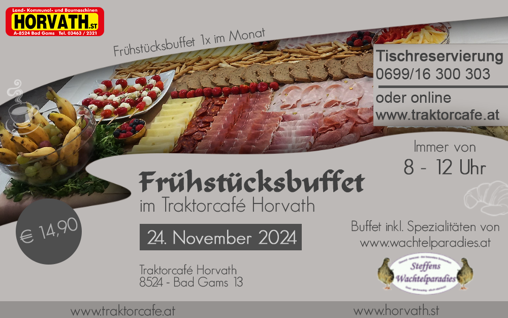 Frühstücksbuffet – 24. November 2024